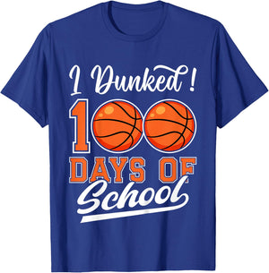 Kids I Dunked 100 Days Of School Basketball 100th Day Kids Boys T-Shirt - T-Shirt | Royal