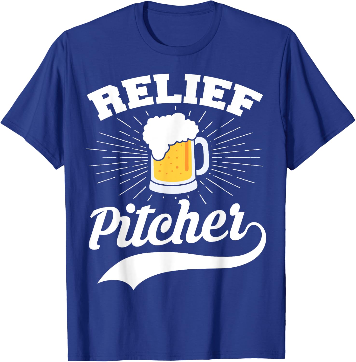 Beer Funny Relief Pitcher Baseball T-Shirt - T-Shirt | Royal