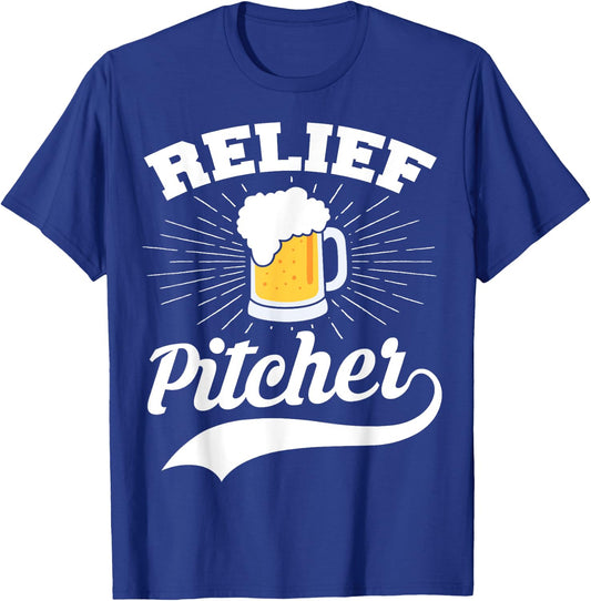 Beer Funny Relief Pitcher Baseball T-Shirt - T-Shirt | Royal