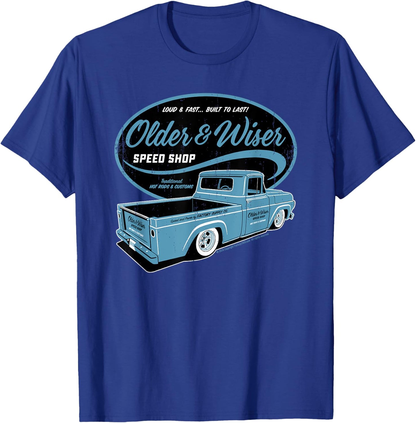 Older & Wiser Speed Shop OW008 T-Shirt - T-Shirt | Royal