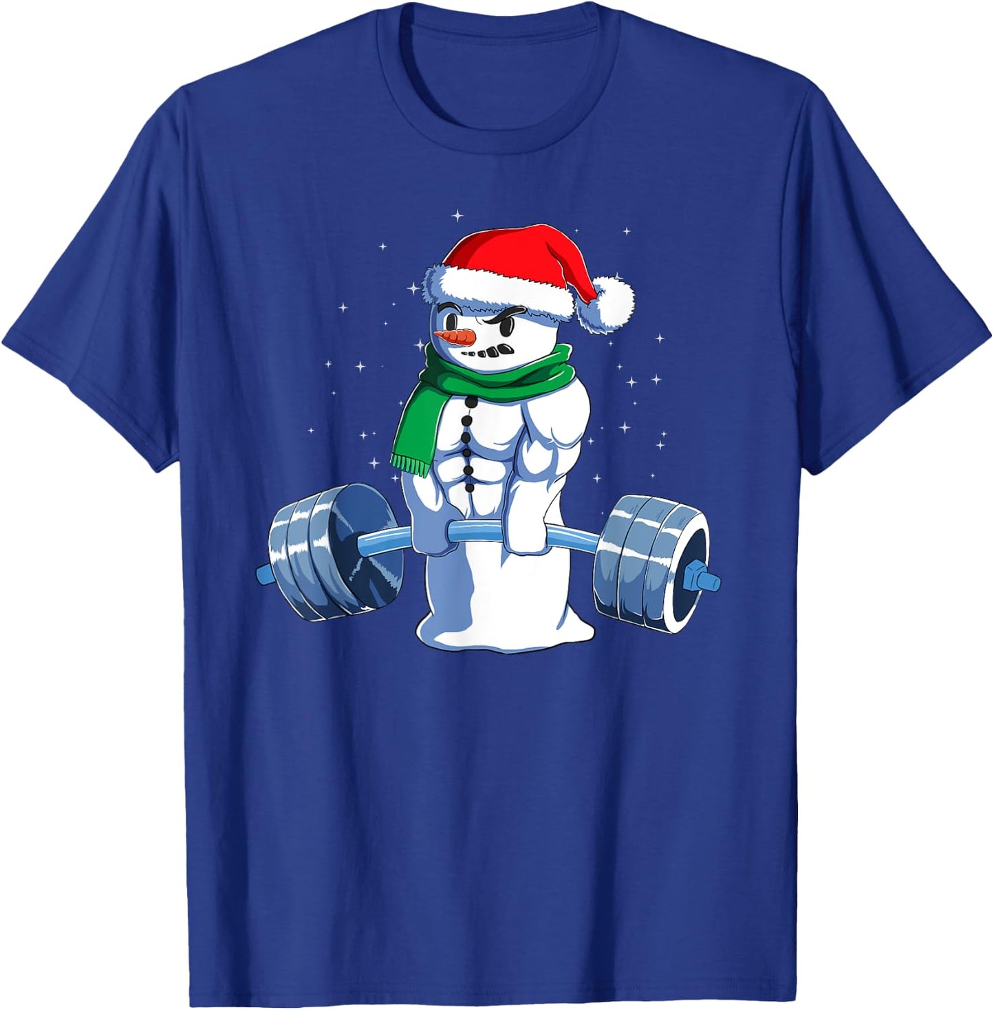 Kreuzheben Geschenk Adults Fitness Enthusiasts Black Cotton Blend , Small, Short Sleeve, , Classic Fit, Christmas, Gym, Snowman Weightlifting Weight Lifting T-Shirt - T-Shirt | Royal