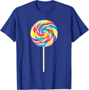 Lollipop Shirt Men Women Kids Rainbow Sucker Candy Costume T-Shirt - T-Shirt | Royal