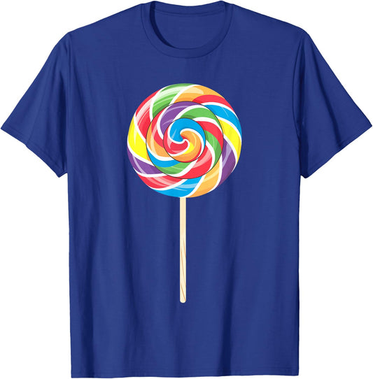 Lollipop Shirt Men Women Kids Rainbow Sucker Candy Costume T-Shirt - T-Shirt | Royal