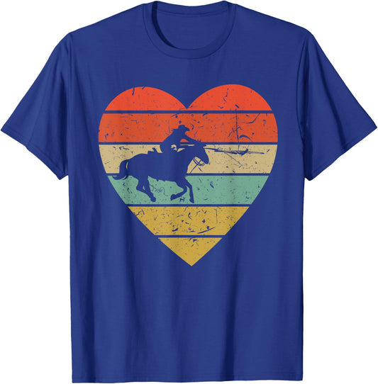 Roping Vintage Design Retro Horse Calf Roper Heart Sport Fan T-Shirt - T-Shirt | Royal