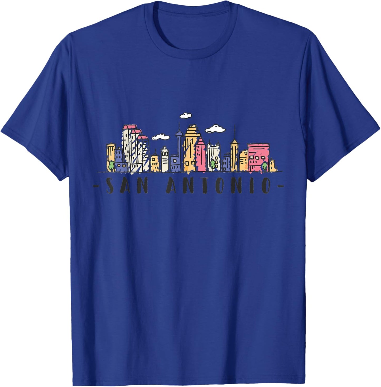 San Antonio Skyline Texas Pride City Souvenir Gift T-Shirt - T-Shirt | Royal
