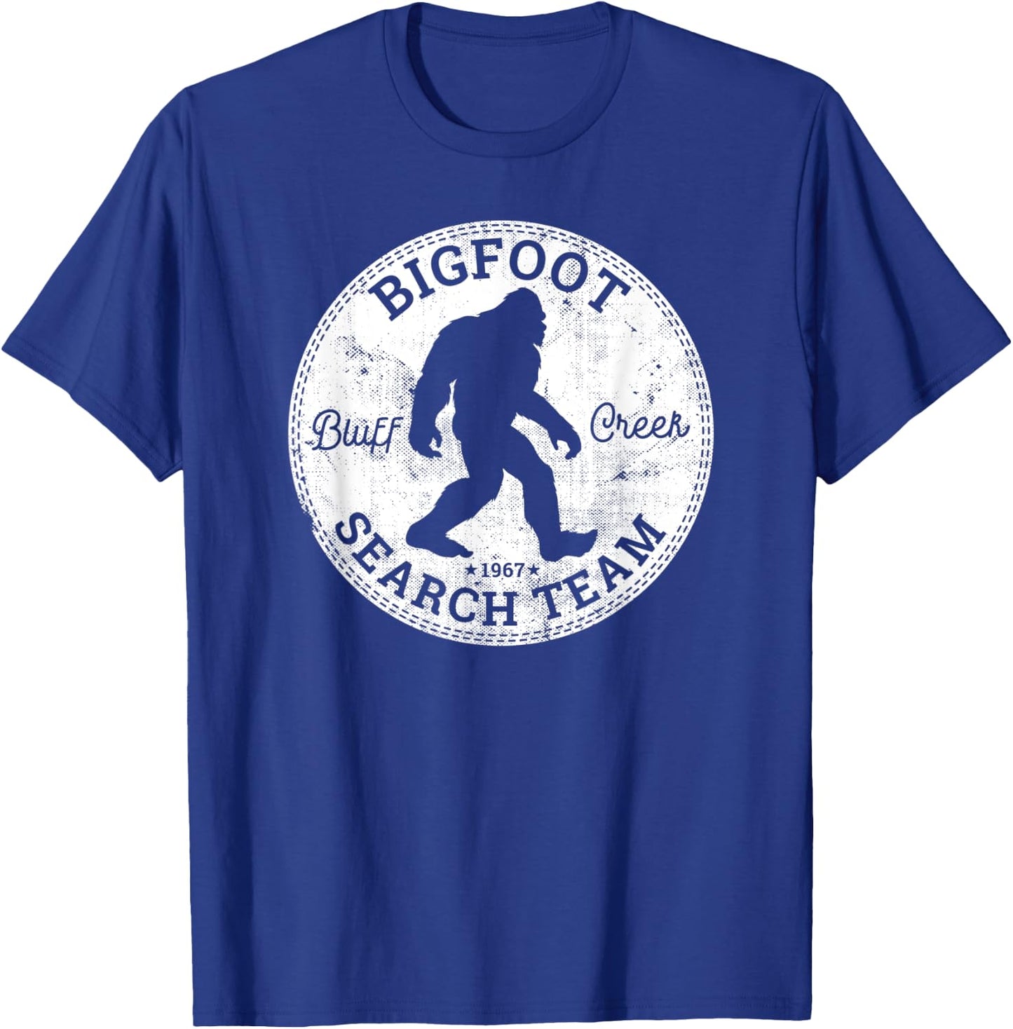 Bigfoot Search Team Retro Vintage Sasquatch Bluff Creek 1967 T-Shirt - T-Shirt | Royal
