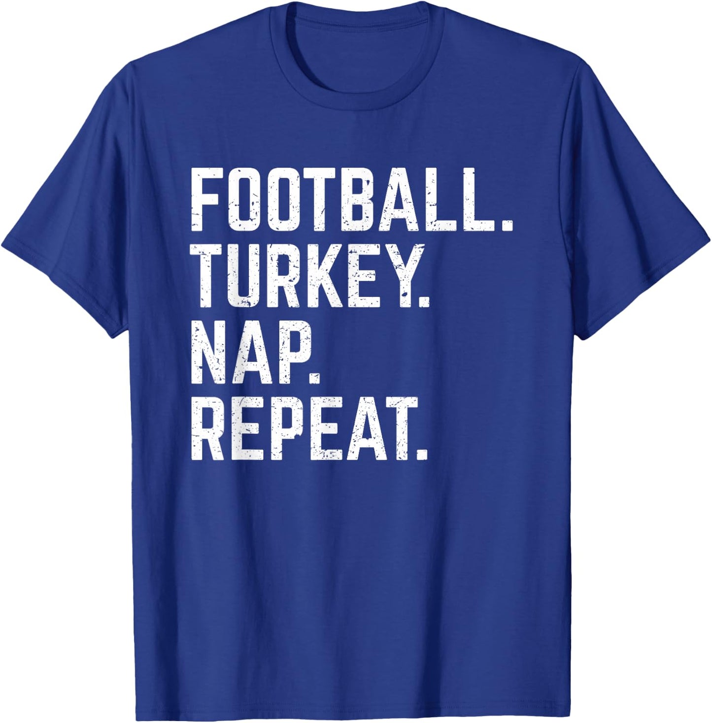 Football Turkey Nap Repeat Thanksgiving Shirt Kids Gift T-Shirt - T-Shirt | Royal