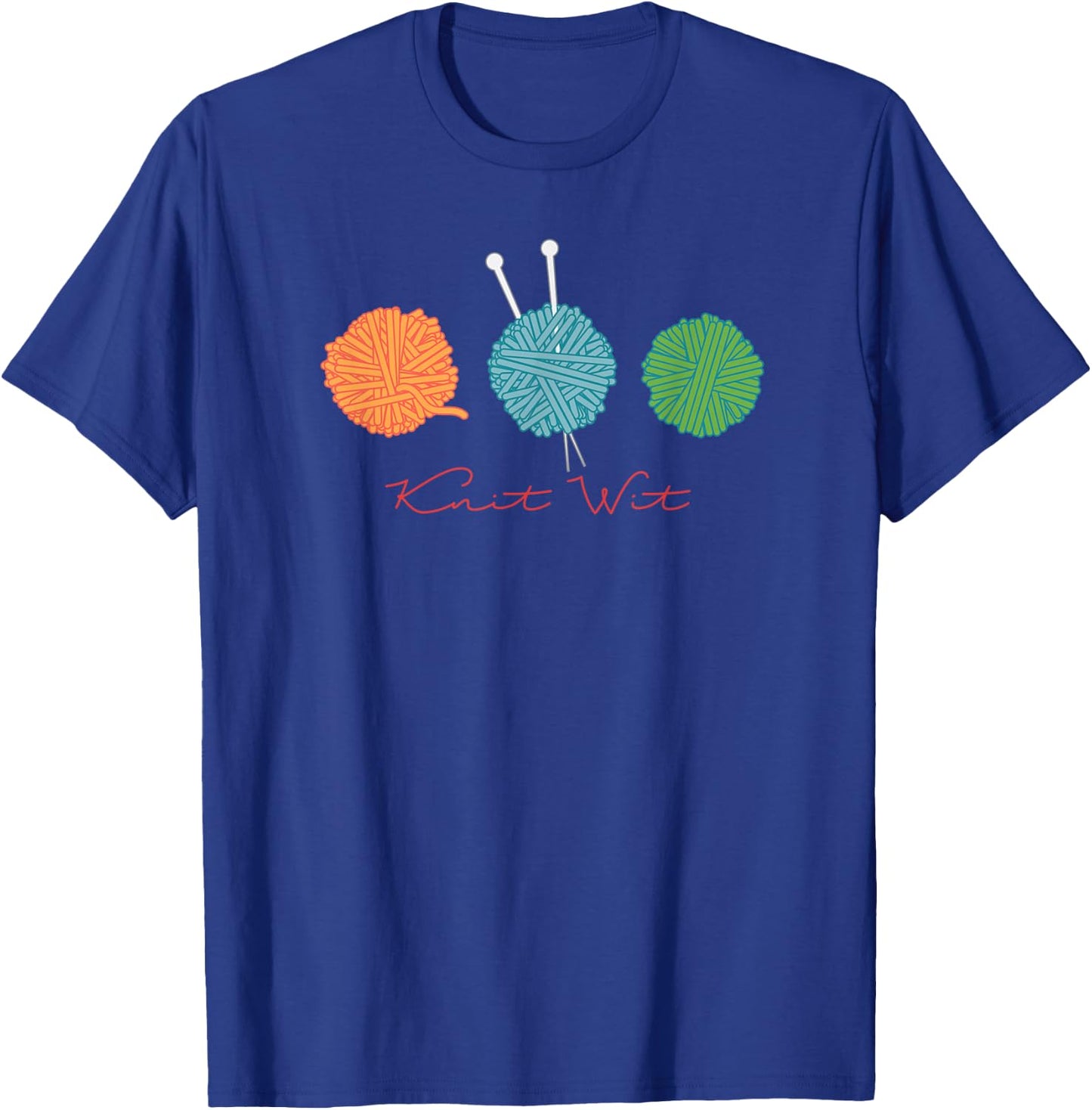 funny knit DESIGN for knitters crafters crocheters T-Shirt - T-Shirt | Royal