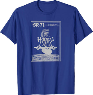 SR-71 Military Aircraft Original Habu Logo Artwork T-Shirt - T-Shirt | Royal