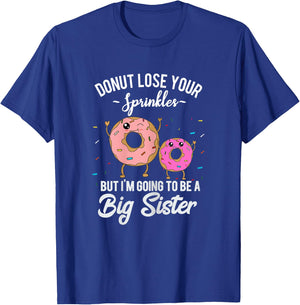 I'm Going to Be a Big Sister Baby Announcement Donut Reveal T-Shirt - T-Shirt | Royal