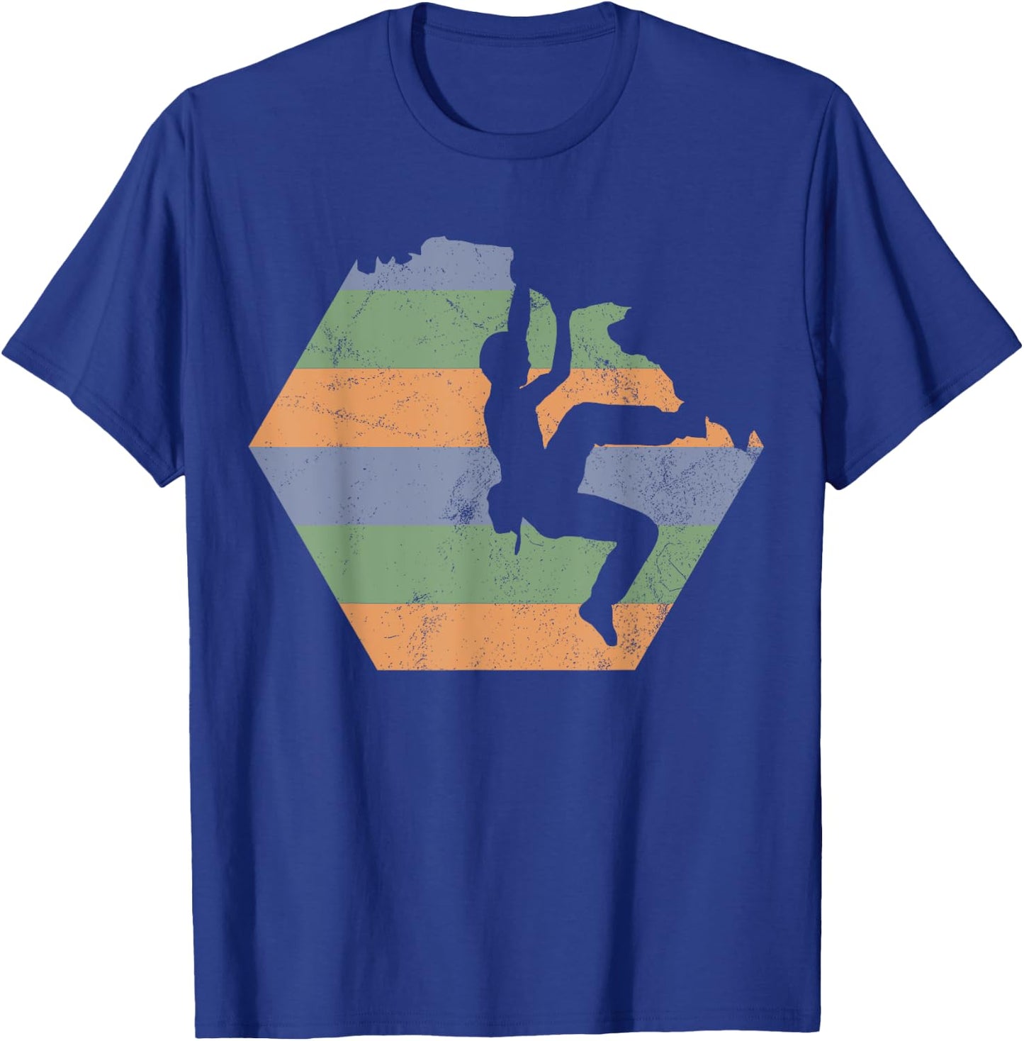 Bouldering Climbing Climber Retro T-Shirt - T-Shirt | Royal