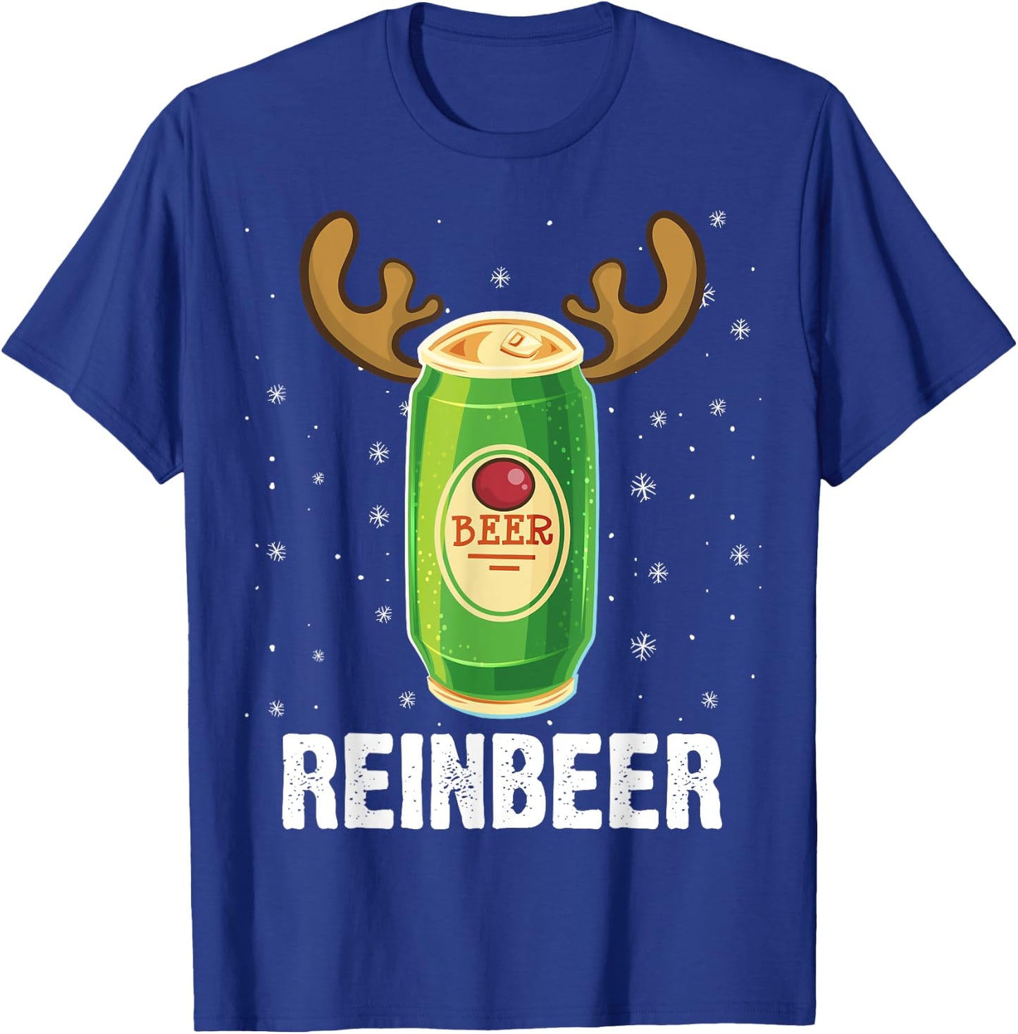 Funny Christmas Reindeer Beer Pun Xmas T-Shirt - T-Shirt | Royal