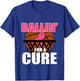 Kids Basketball Breast Cancer Pink Ribbon for Boys Girls Children T-Shirt - T-Shirt | Royal