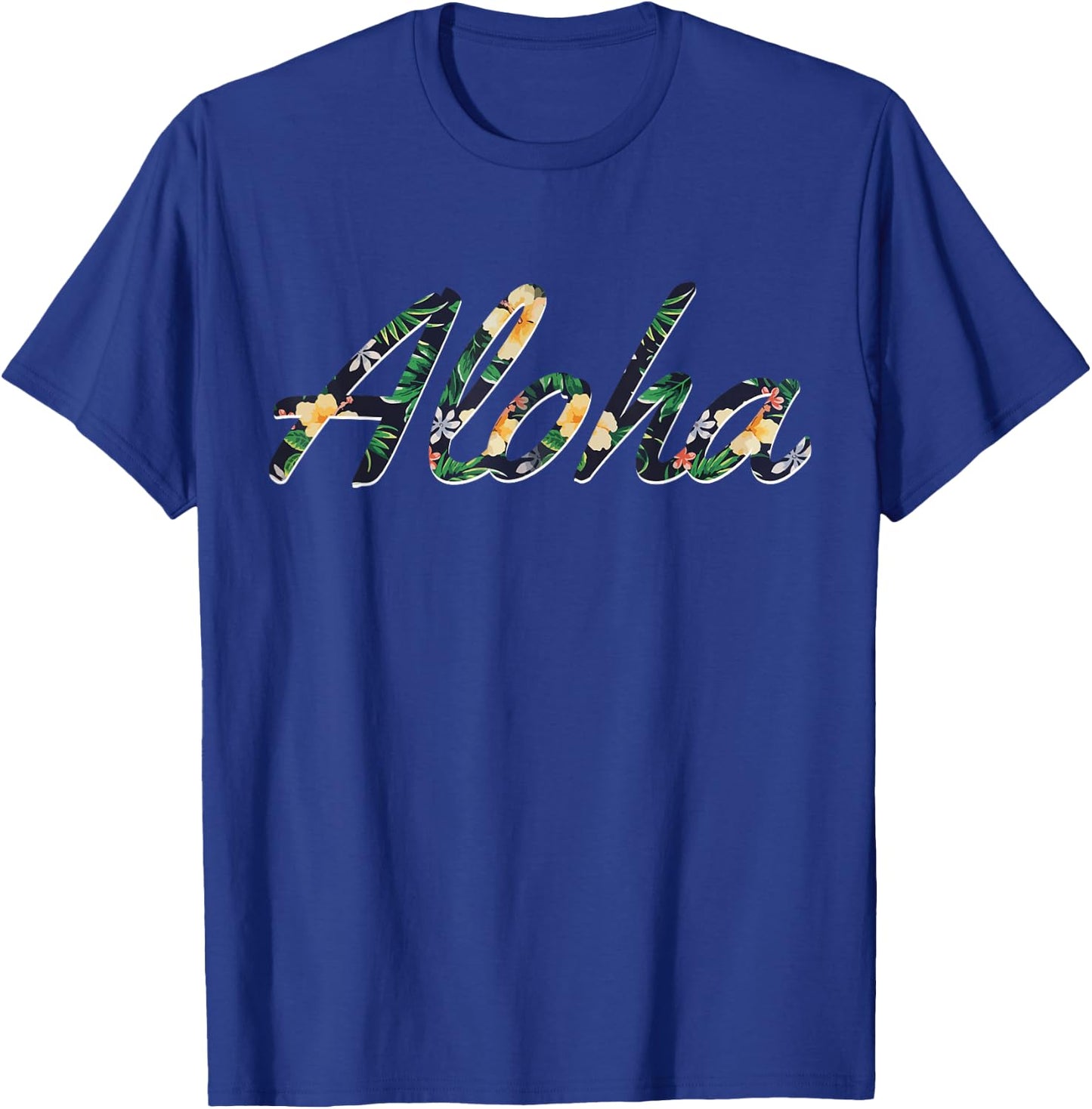 Aloha Vintage Floral Tropical Hawaii Gift T-Shirt - T-Shirt | Royal