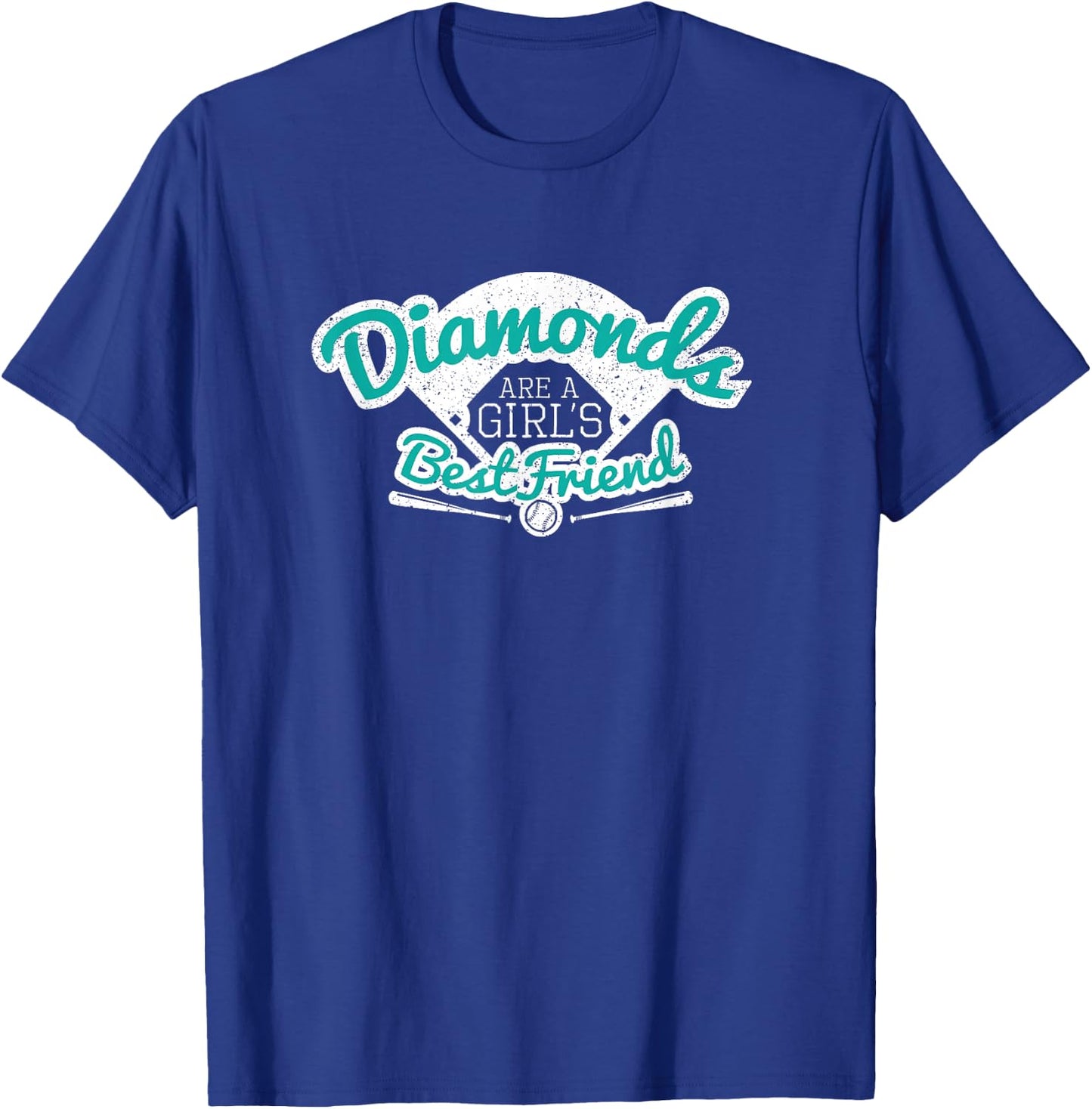 Softball Diamonds are a Girl's Best Friend shirt gift teal T-Shirt - T-Shirt | Royal