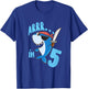 Kids 5th Birthday Gift Boys Shark Pirate 5 Years T-Shirt - T-Shirt | Royal