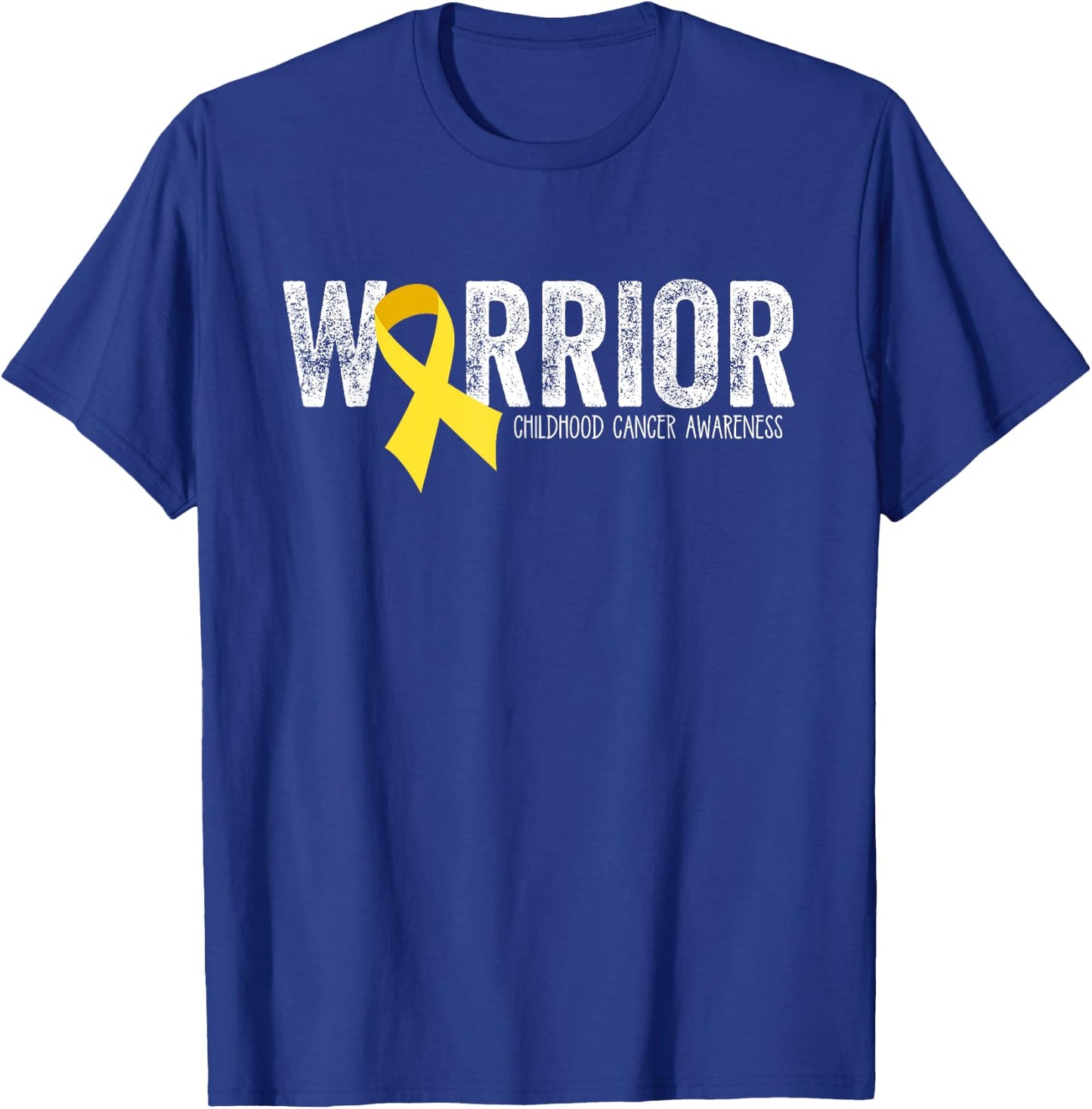 Warrior Childhood Cancer Awareness Ribbon Child Kids T-Shirt - T-Shirt | Royal