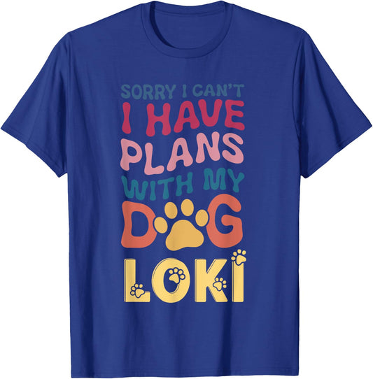 Dog Name Loki Personalised Gift Busy With My Dog Loki T-Shirt - T-Shirt | Royal