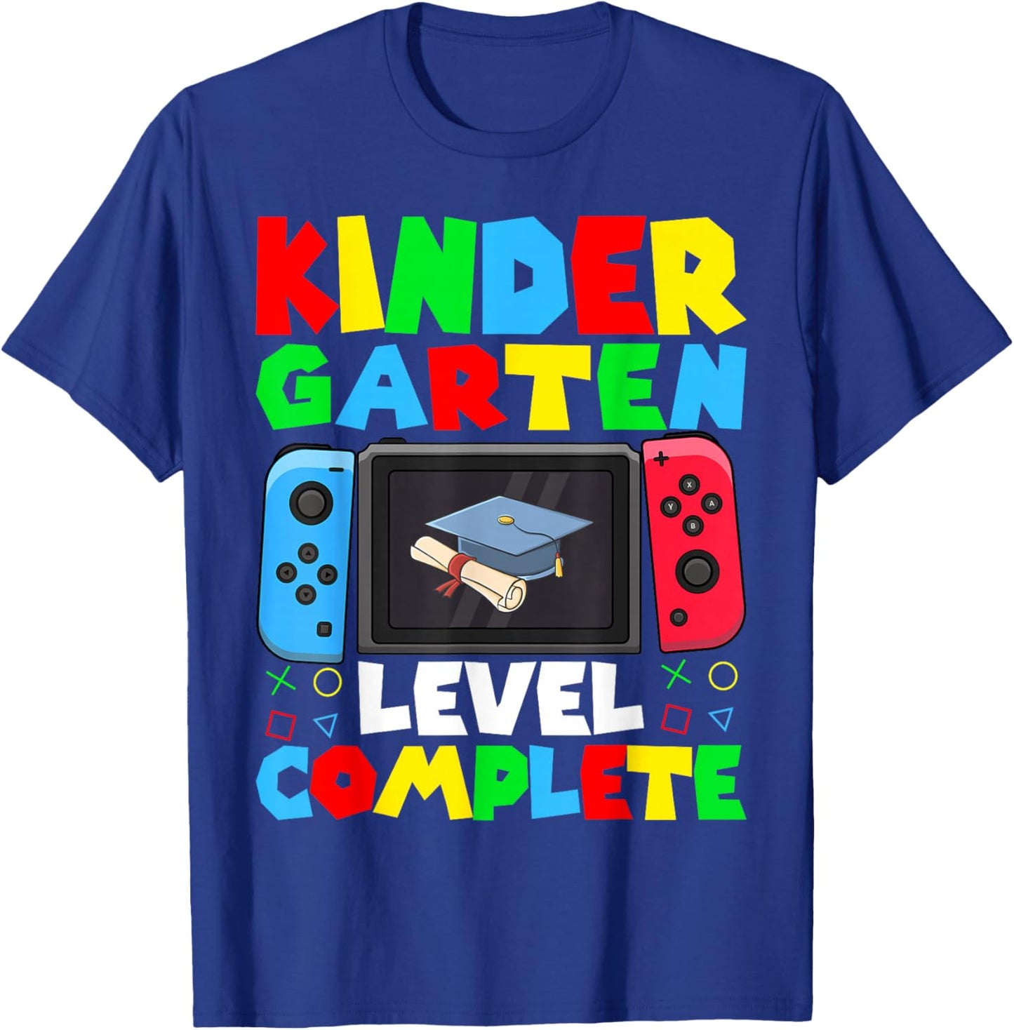 Kindergarten Level Complete Video Gamer Graduation Kid Boy T-Shirt - T-Shirt | Royal