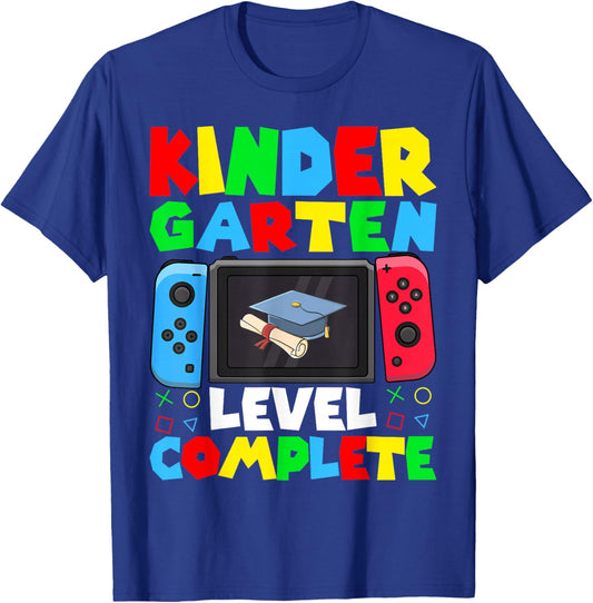 Kindergarten Level Complete Video Gamer Graduation Kid Boy T-Shirt - T-Shirt | Royal