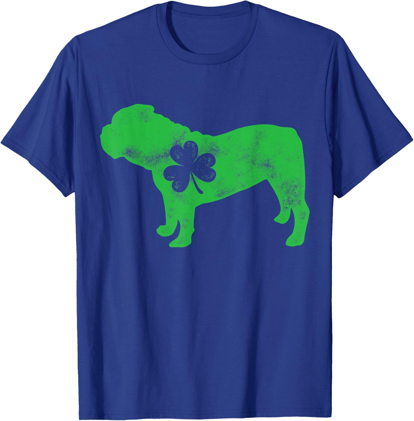 English Bulldog St Patricks Day Boys Men Dog Shamrock Gift T-Shirt - T-Shirt | Royal