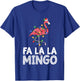 Fa La La Mingo Flamingo Christmas Tree Lights Tropical Xmas T-Shirt - T-Shirt | Royal