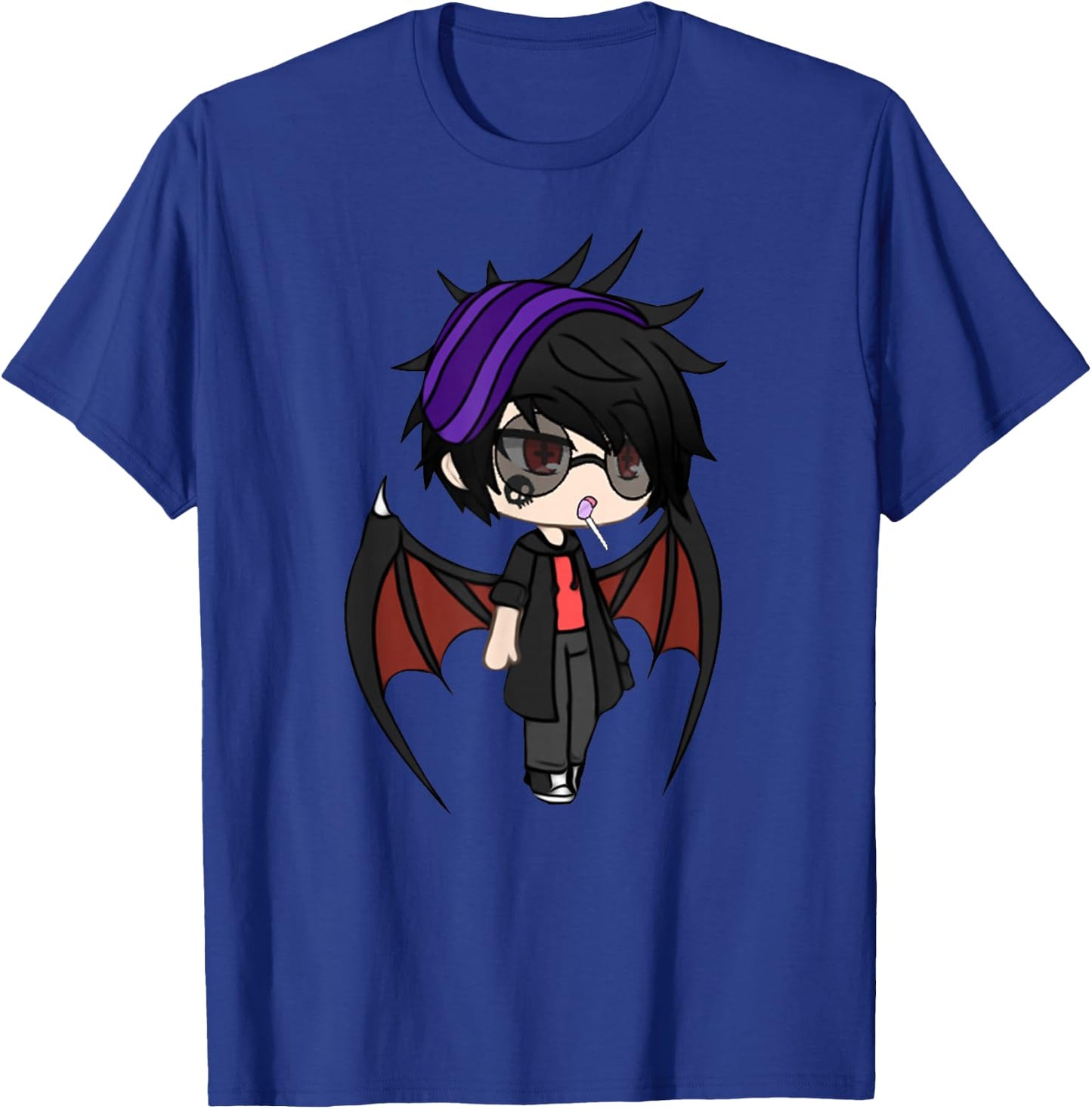 Cute Chibi style Kawaii Anime Vamp Boy with Vampire Wings T-Shirt - T-Shirt | Royal
