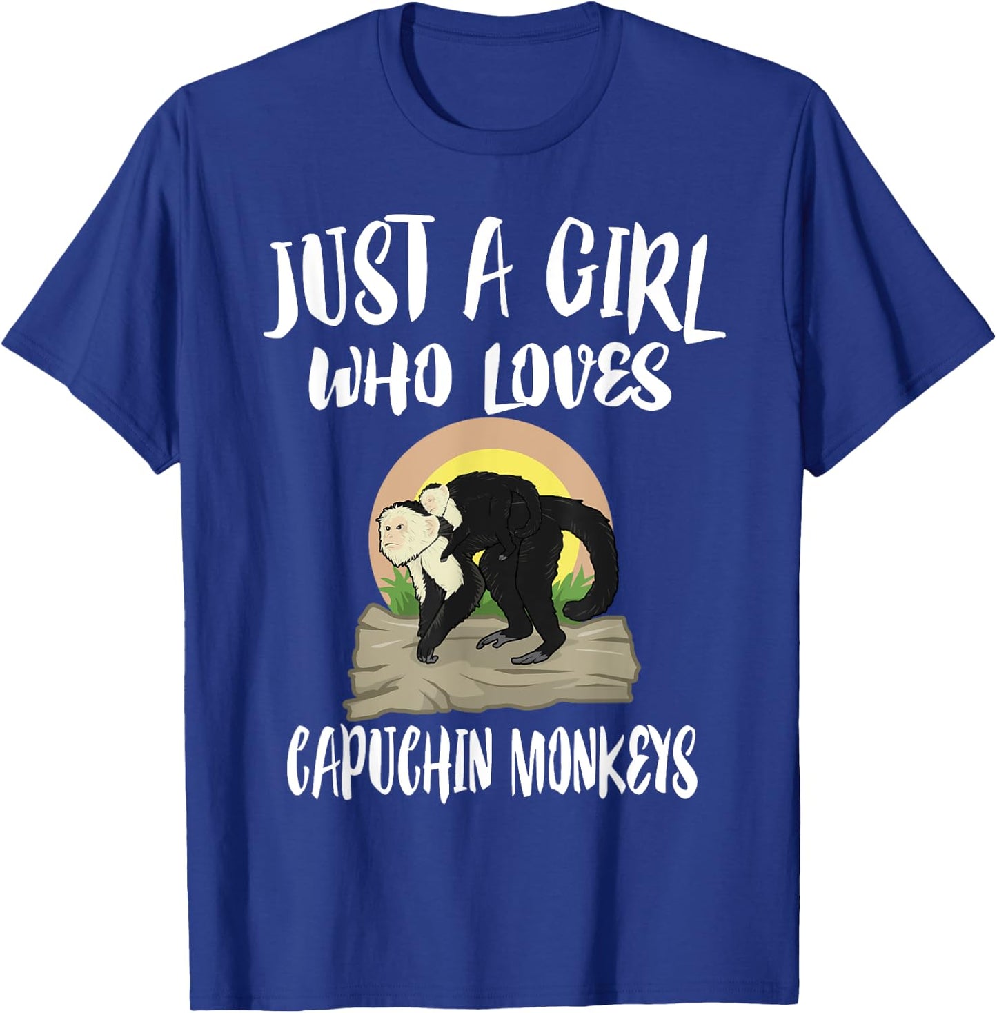 Just A Girl Who Loves Capuchin Monkeys T-Shirt - T-Shirt | Royal