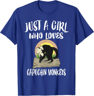 Just A Girl Who Loves Capuchin Monkeys T-Shirt - T-Shirt | Royal