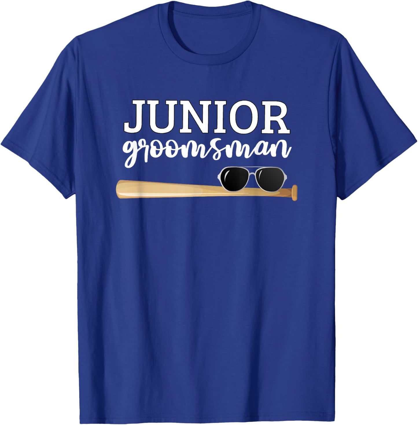 Junior Groomsman Baseball Bat Wedding Party Jr Boys Gift T-Shirt - T-Shirt | Royal