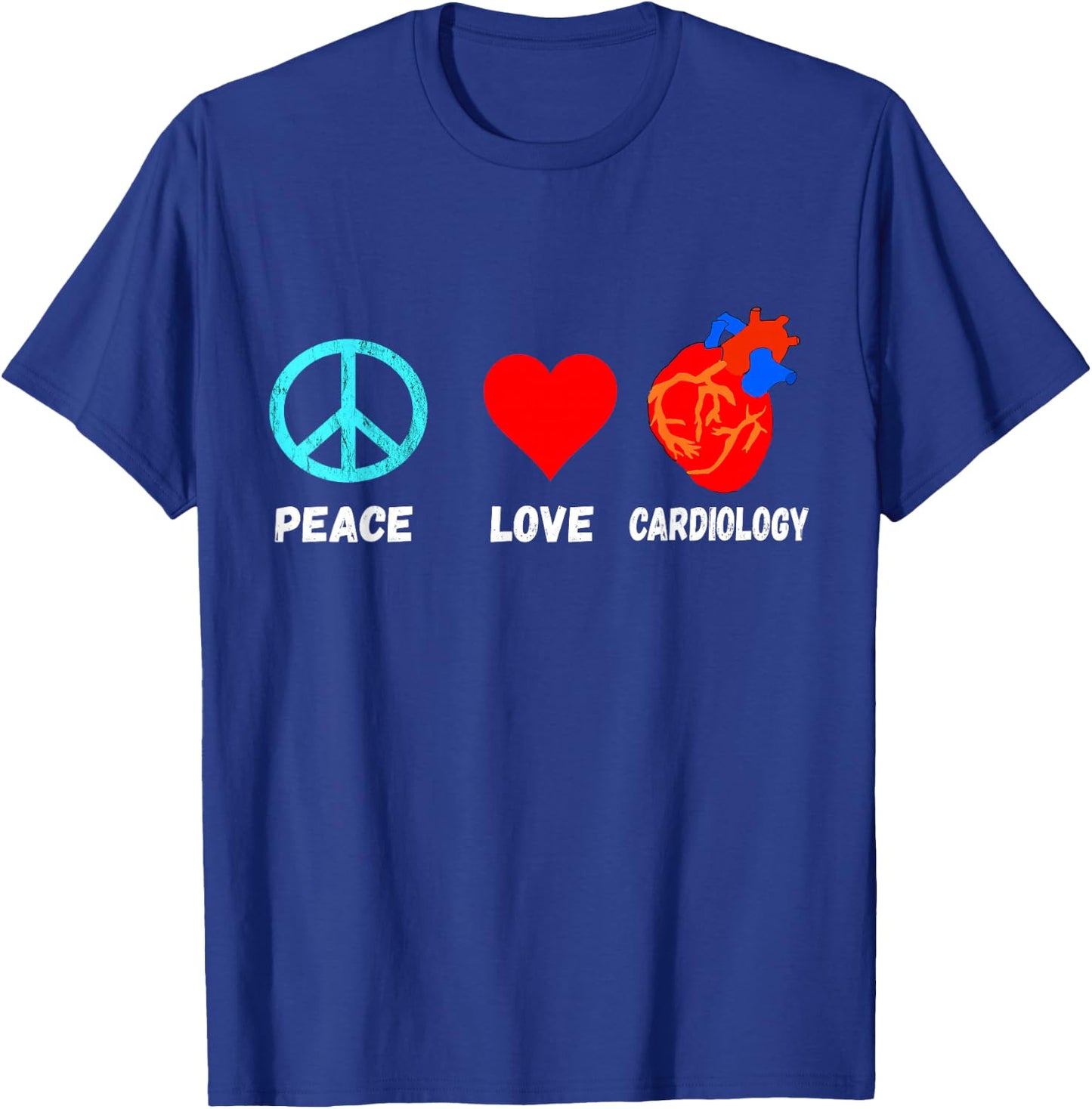 Cardiology Peace Love Anatomy Heart Cardiologist Heart Surgeons T-Shirt - T-Shirt | Royal