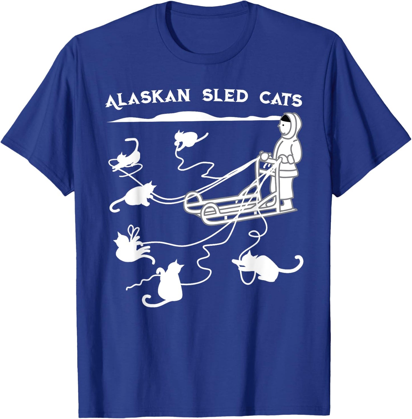 Sledding Gift Cute Alaskan Sled Cats for Cat-Loving Alaskans T-Shirt - T-Shirt | Royal
