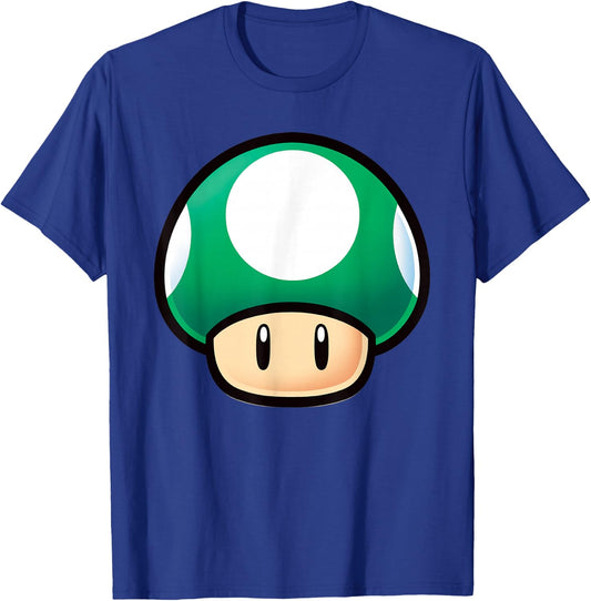 Super Mario Green Mushroom Big Face T-Shirt - T-Shirt | Royal