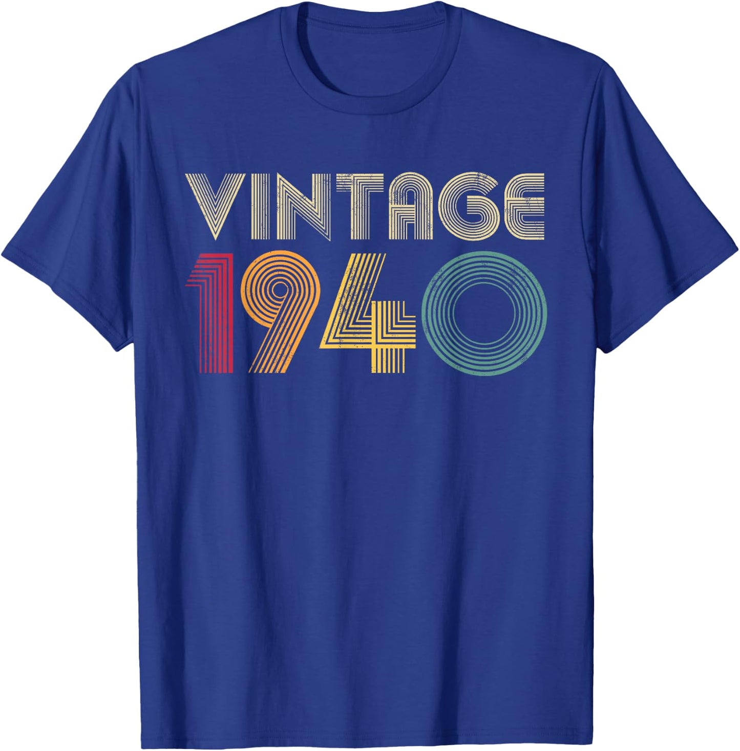 1940 84th Birthday Gift Vintage 84 Years Old Men Women Retro T-Shirt - T-Shirt | Royal