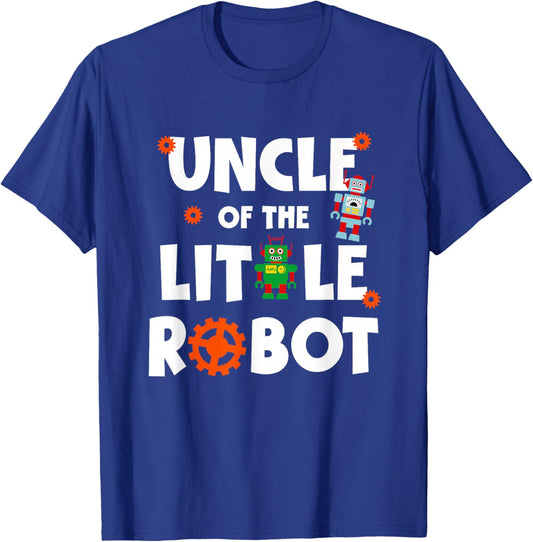 Uncle of The Little Robot Birthday Robotics Kids Family T-Shirt - T-Shirt | Royal