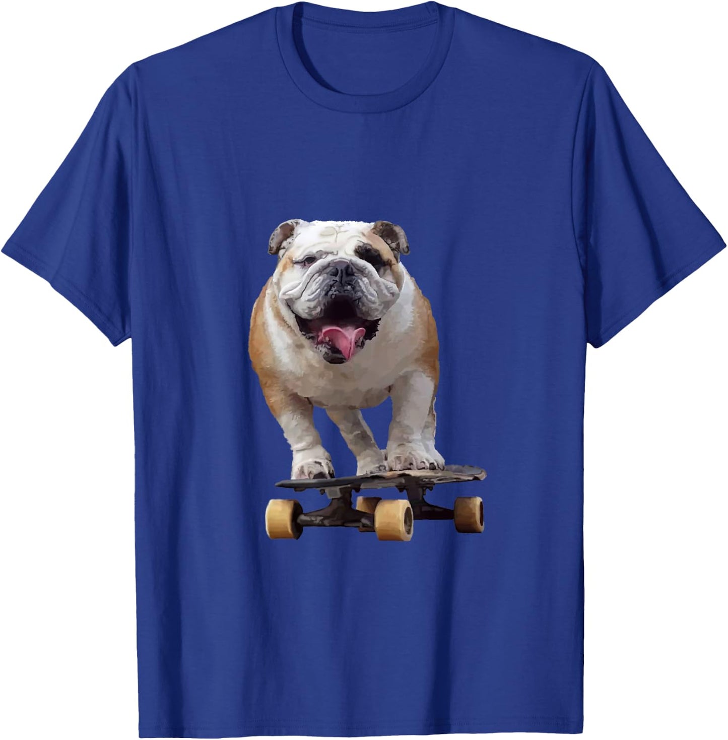 Funny Skateboarding Bulldog T-Shirt - T-Shirt | Royal
