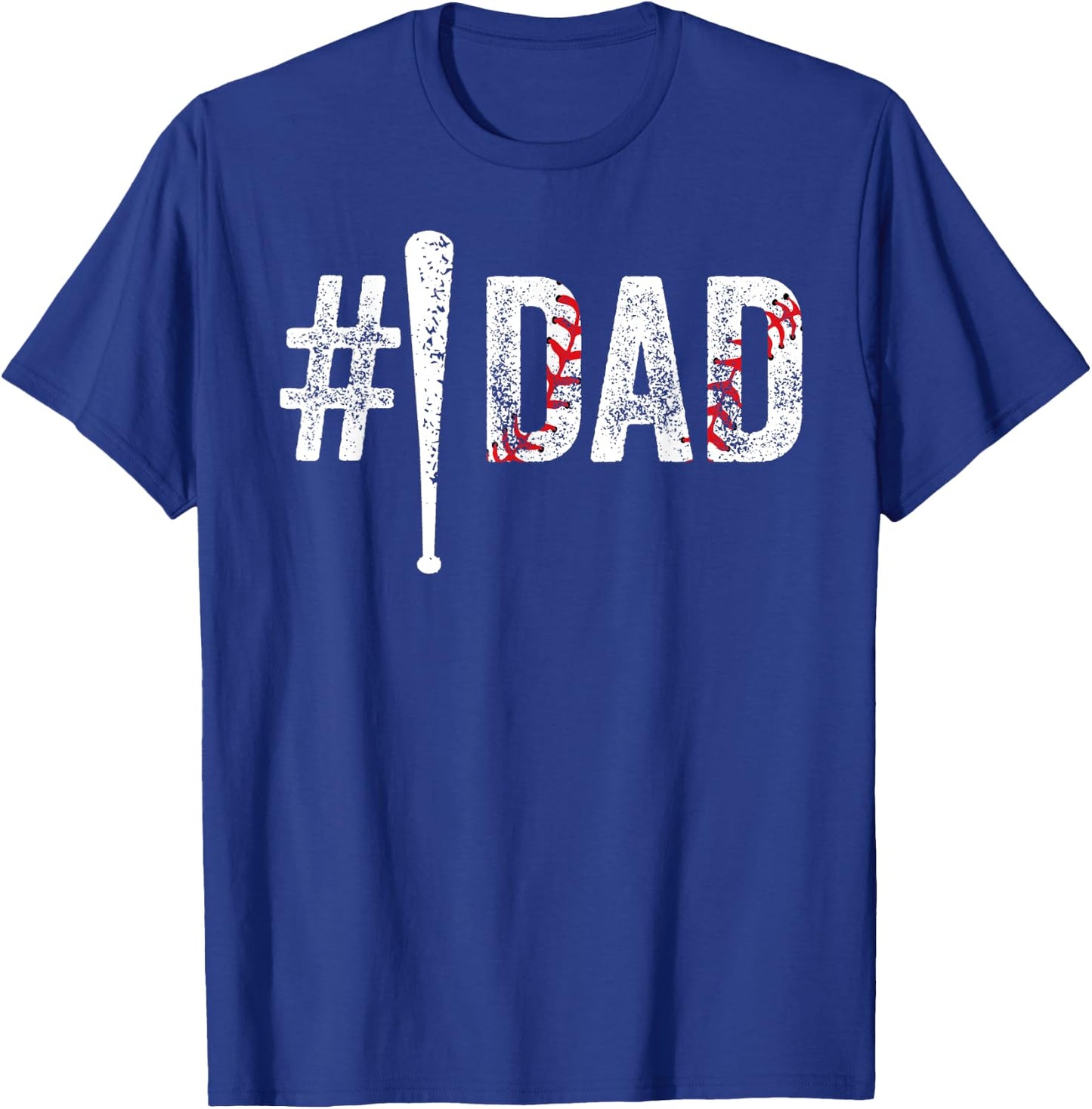Number One Baseball Dad for Fathers Day #1 Daddy Funny T-Shirt - T-Shirt | Royal