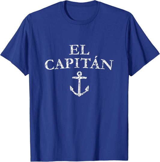 El Capitan Captain Anchor Boat & Sail T-Shirt - T-Shirt | Royal