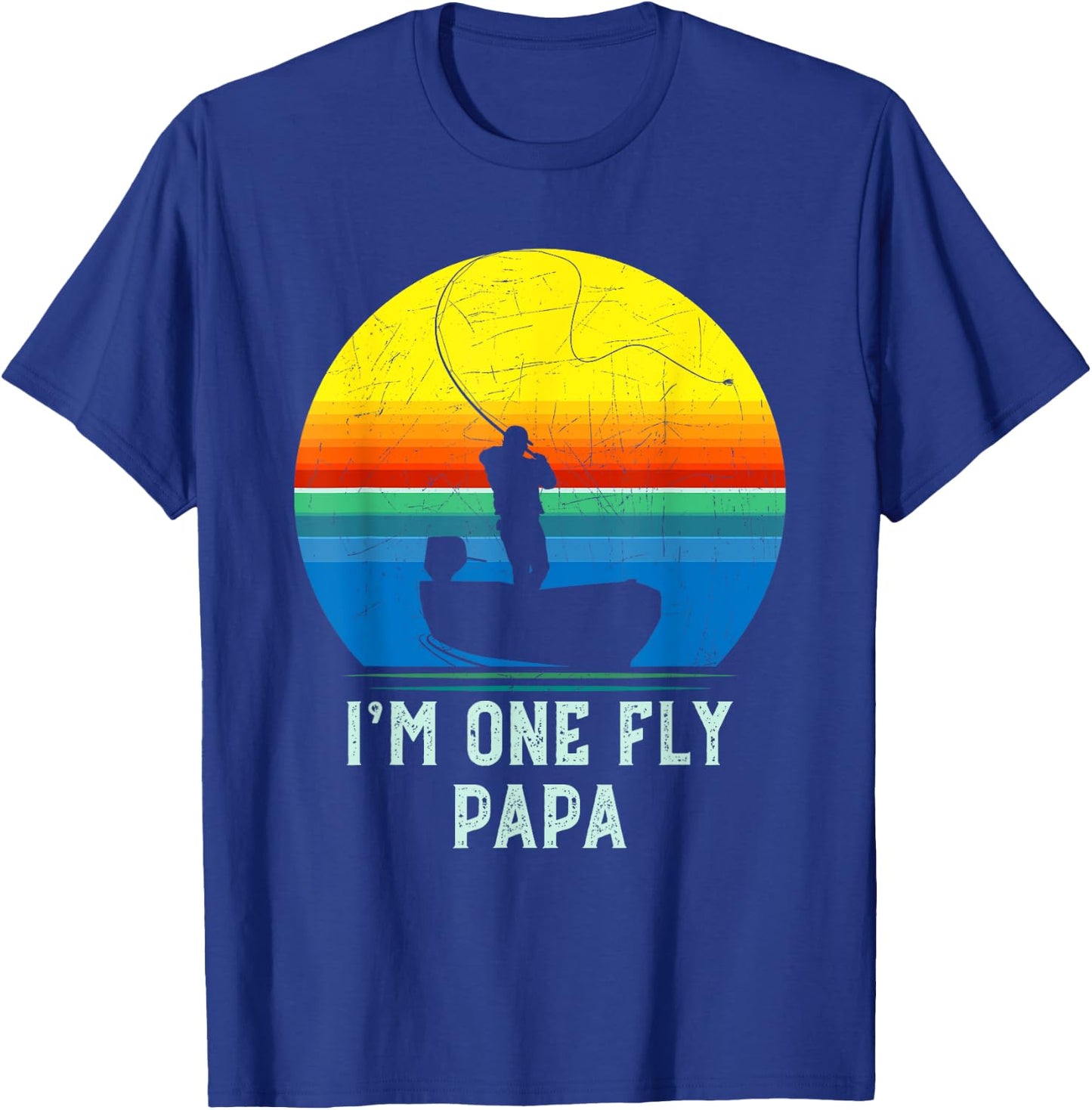Fly Fishing Gift Dad-Papa-Father- Fly Fishing T-Shirt - T-Shirt | Royal