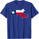 MASSACHUSETTS STATE MAP TEXAS TX Flag Roots Men Women Gift T-Shirt - T-Shirt | Royal