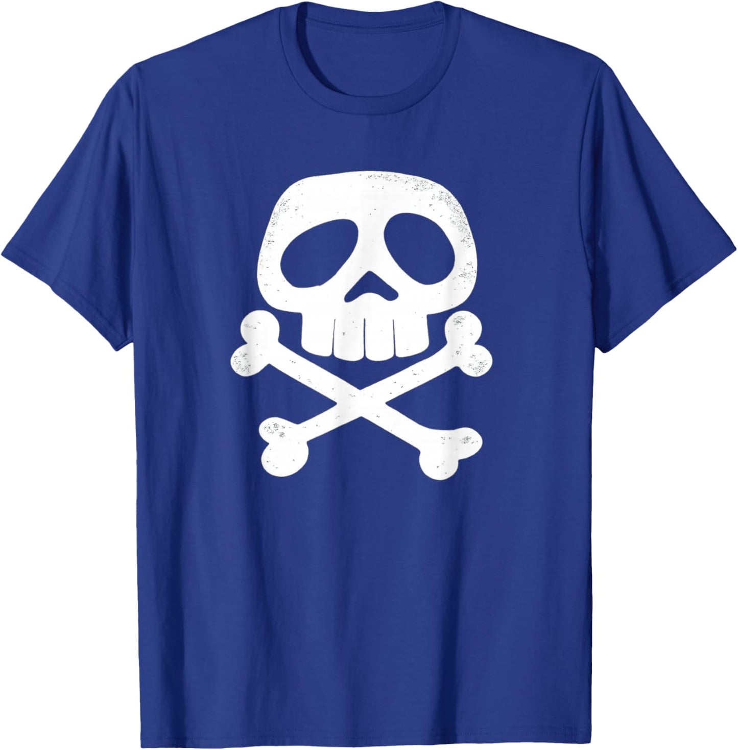 Skull and Bones Punk Rock 1980's Pirates Jolly Roger Vintage T-Shirt - T-Shirt | Royal