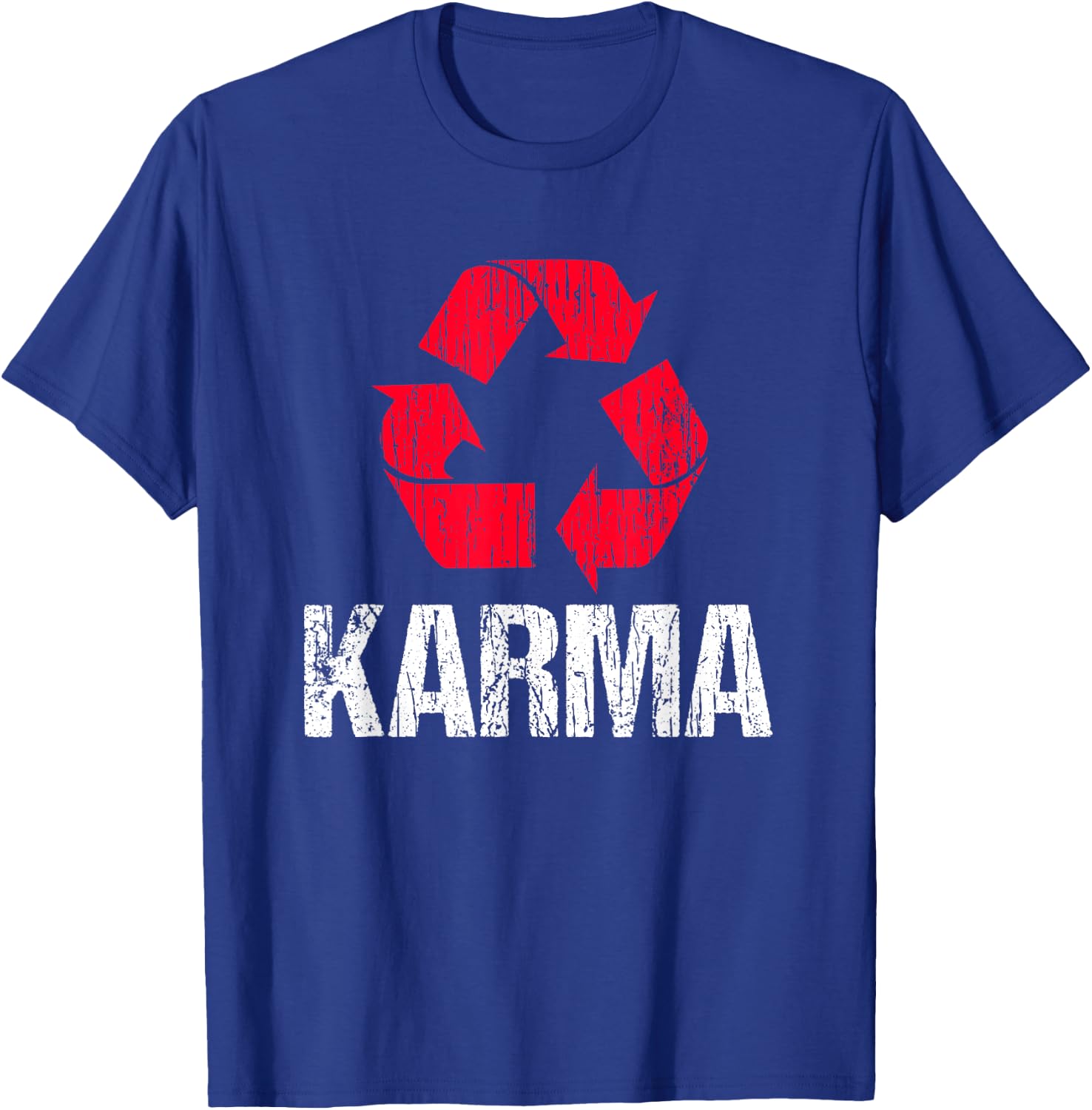Karma Earth Day Recycling With Recycling Symbol T-Shirt - T-Shirt | Royal
