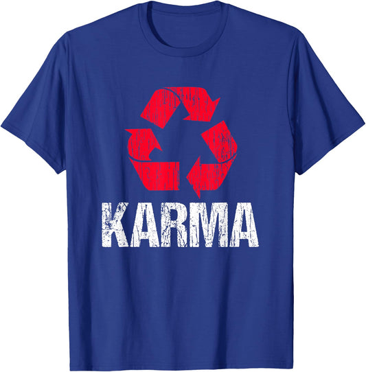 Karma Earth Day Recycling With Recycling Symbol T-Shirt - T-Shirt | Royal
