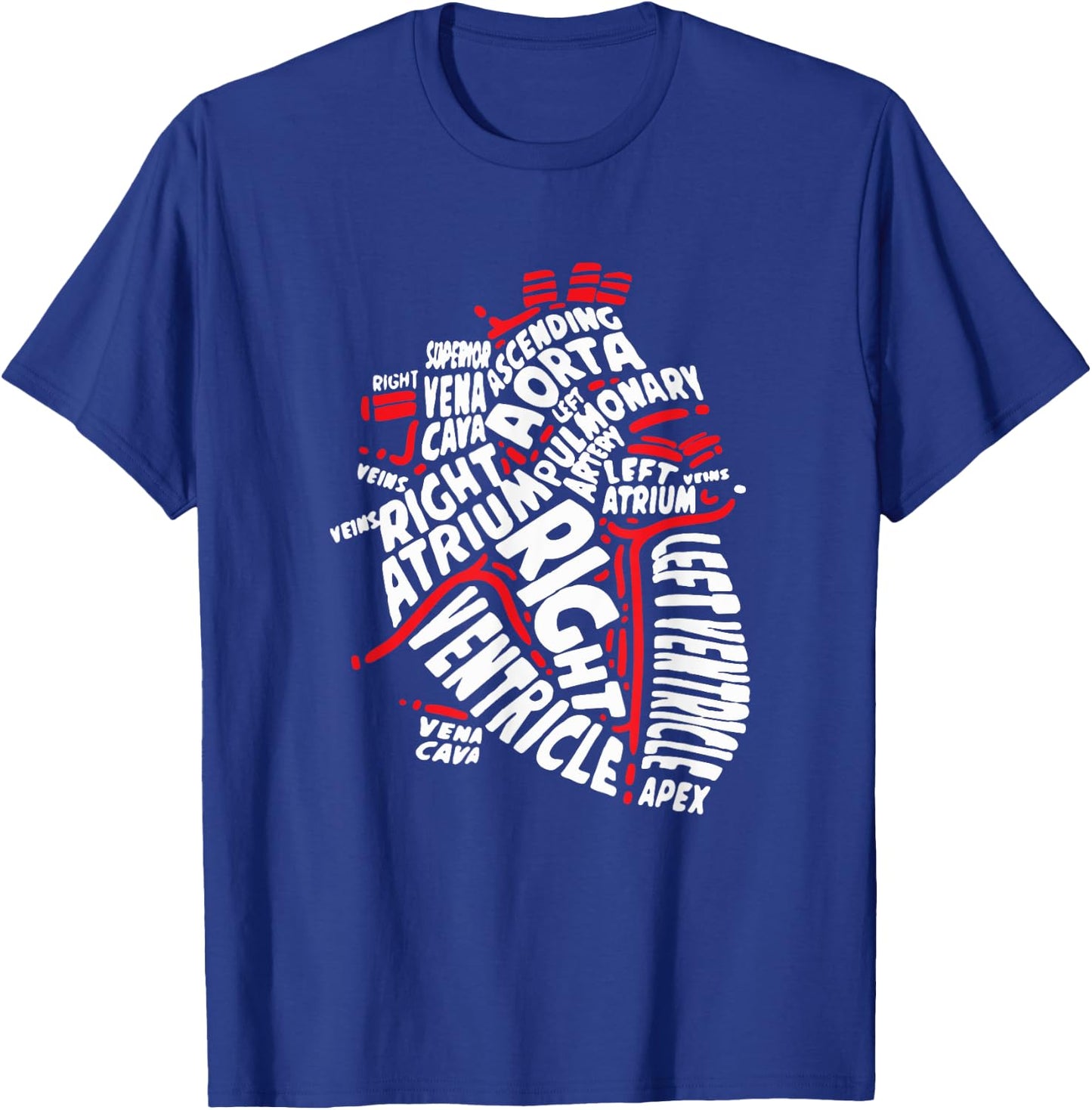 Anatomical Heart Medical Parts of Heart Anatomy T-Shirt - T-Shirt | Royal