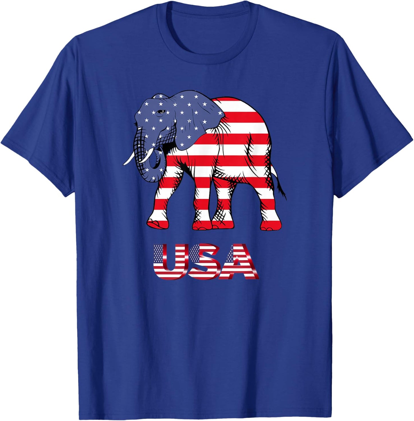 American Elephant Patriotic USA Republican GOP Women Kids Men T-Shirt - T-Shirt | Royal