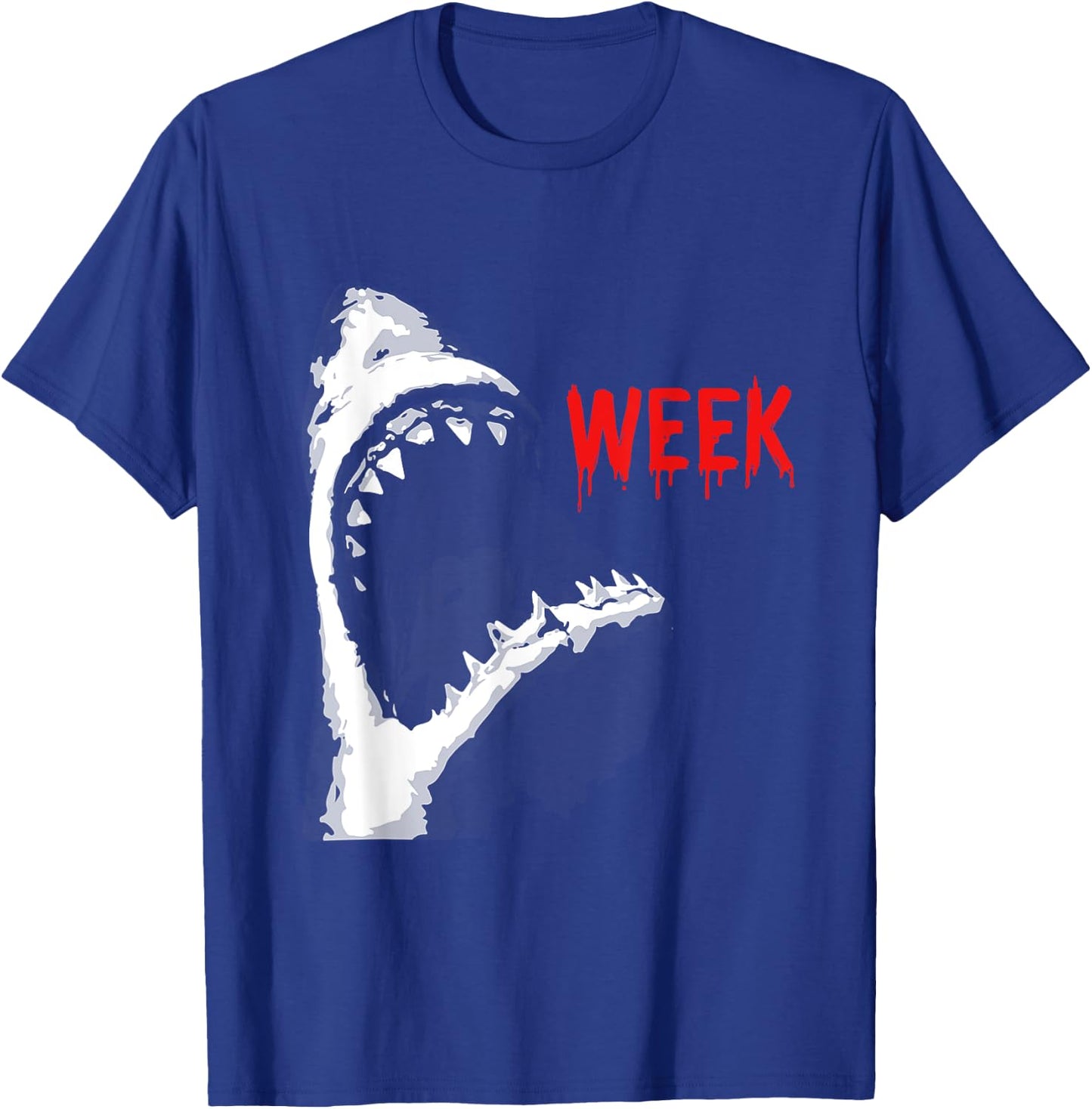 Bloody Week Funny Shark Opening Jaw Teeth Sharks Lover T-Shirt - T-Shirt | Royal