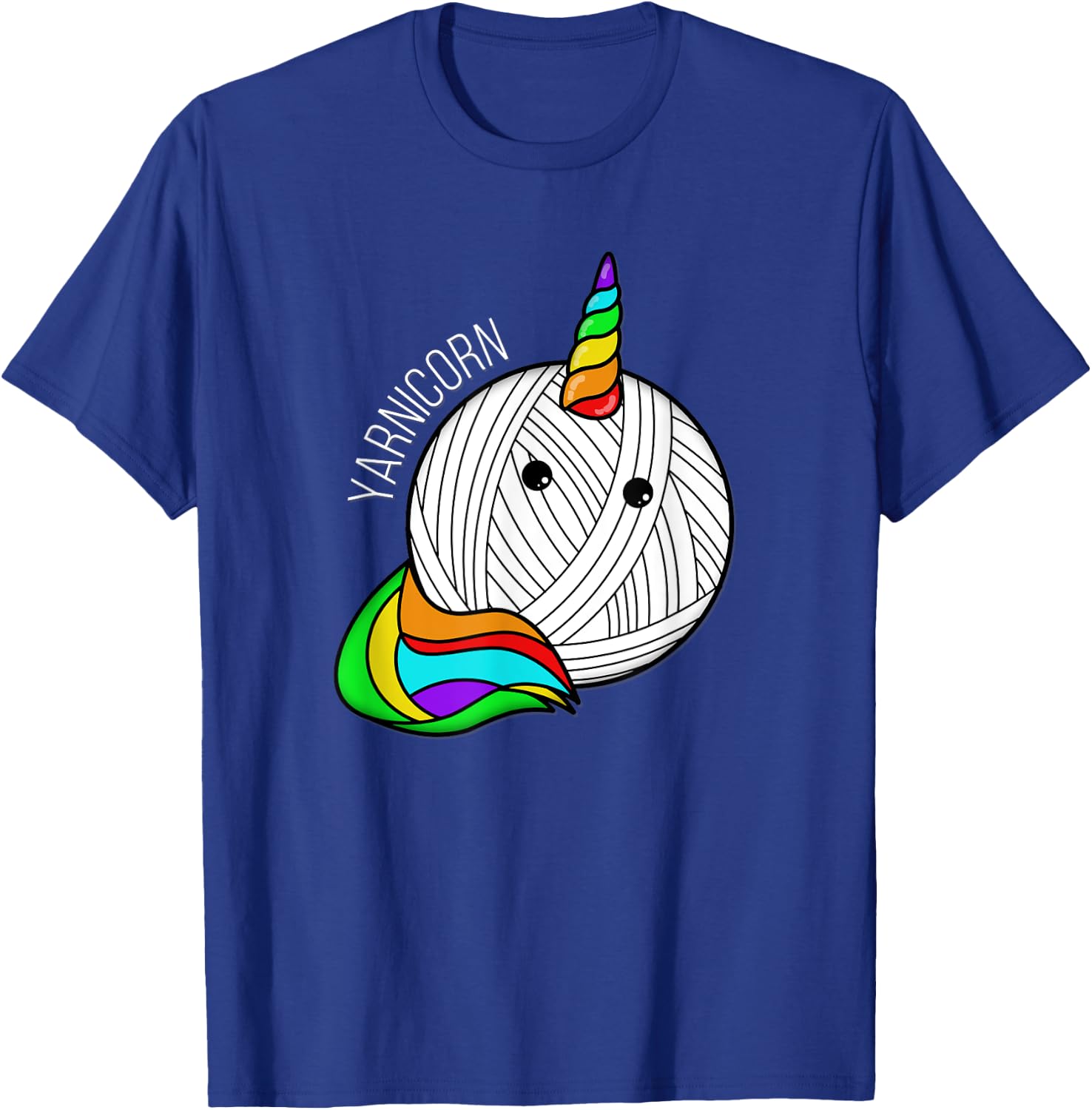 Funny Yarn Art Unicorn - Yarn Horn Crochet Pictures T-Shirt - T-Shirt | Royal