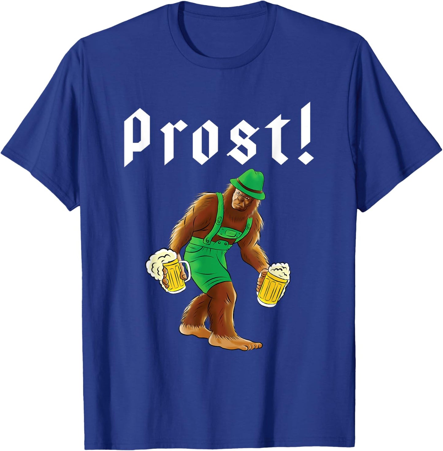 Bigfoot in Lederhosen Costume Oktoberfest Party Beer Drinking T-Shirt - T-Shirt | Royal