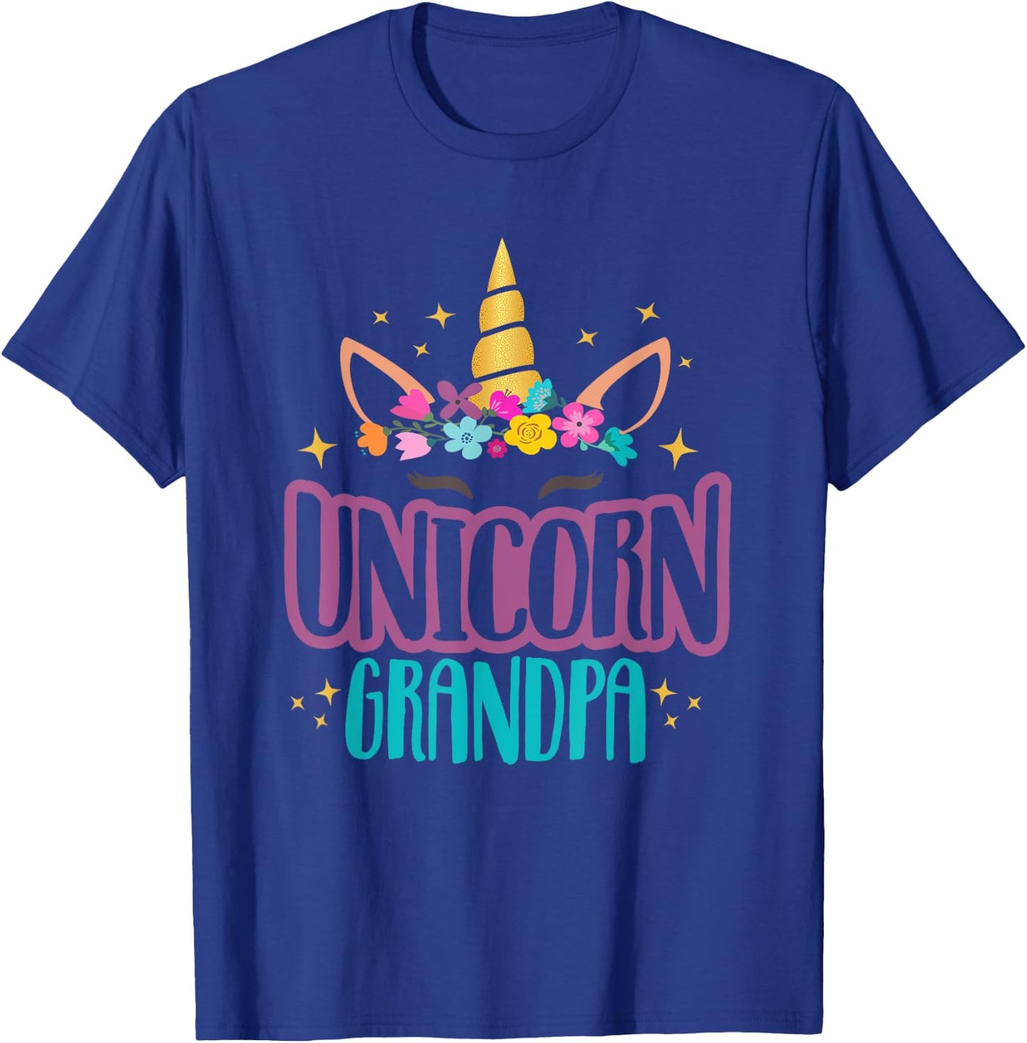 Unicorn Grandpa Unicorns Birthday Party Grandpacorn Matching T-Shirt - T-Shirt | Royal