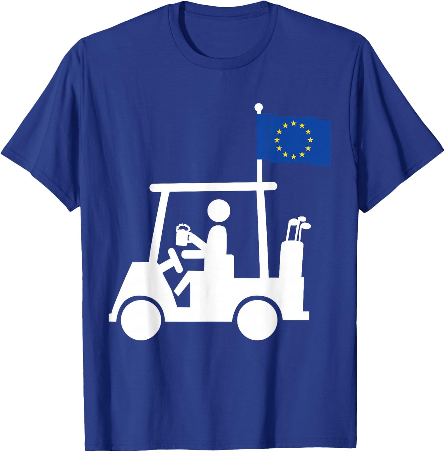 Patriotic Golf Wear EU Golf Cart European Flag T-Shirt - T-Shirt | Royal
